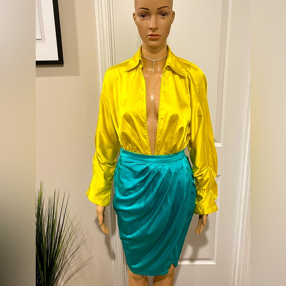 Limon Teal Skirt Set